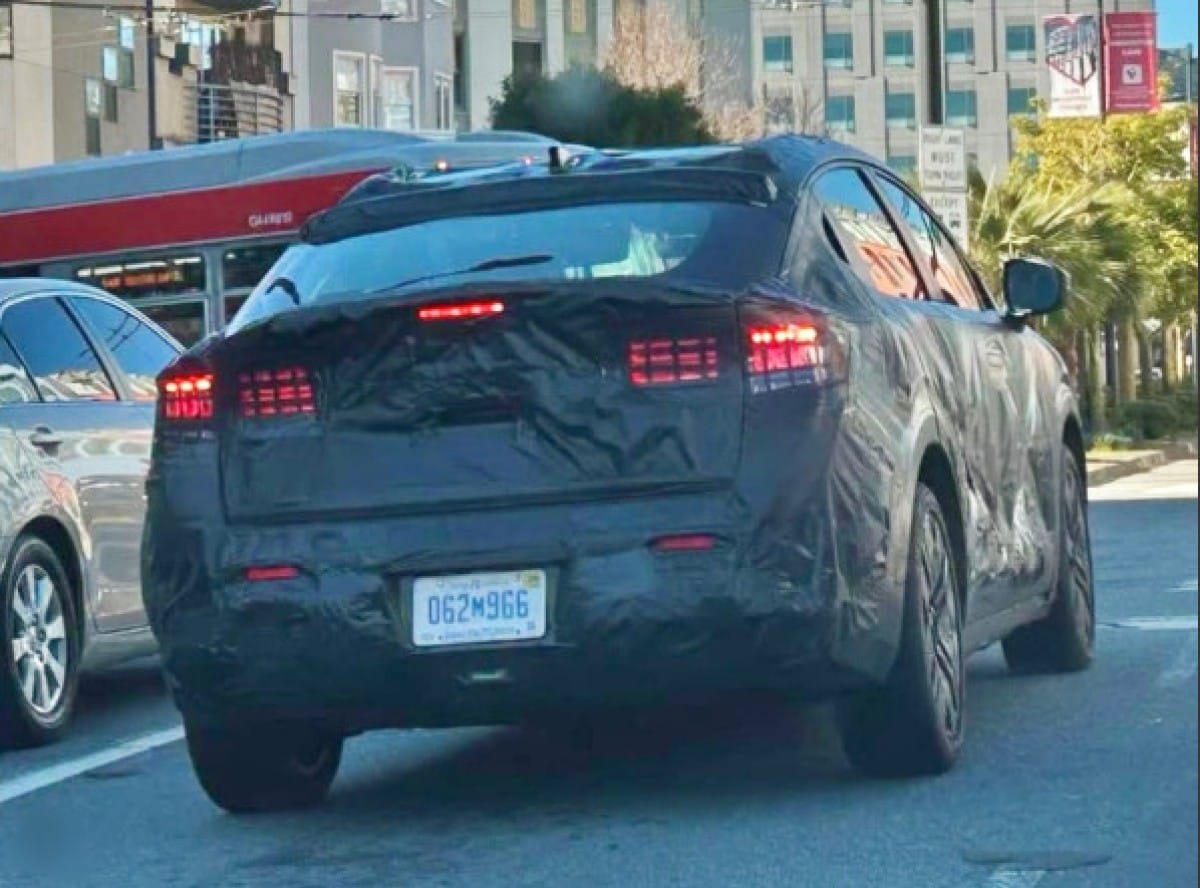 New 2025 Nissan Leaf spotted wrapped in Camo in Michigan