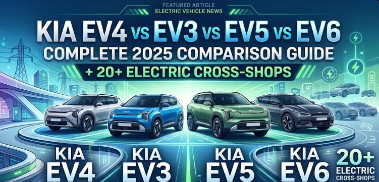 Kia EV4 vs EV3 vs EV5 vs EV6: Complete 2026 Comparison Guide Kia EV4 vs EV3 vs EV5 vs EV6: Complete 2026 Comparison Guide + 20+ Electric Cross-Shops
